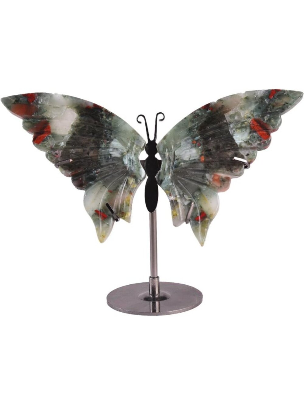 Natural African Bloodstone Butterfly Figurine | Healing Crystal Decor, Reiki